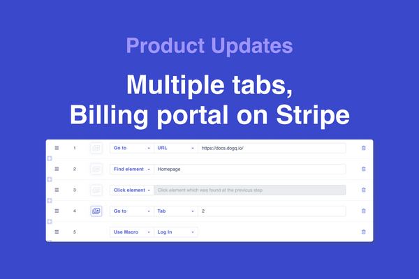 Product Updates: Switching between tabs, Billing portal, About Us page
